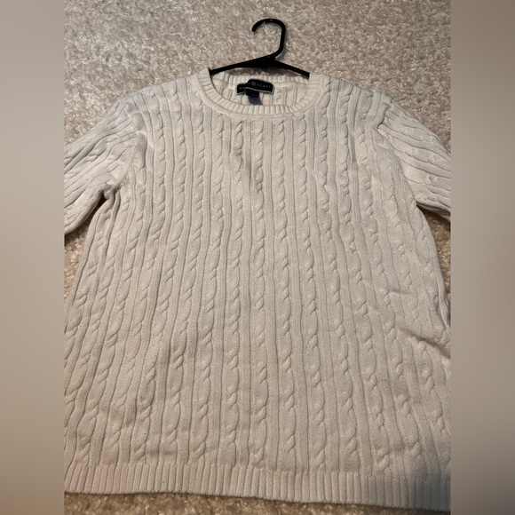 Karen Scott Cable Knit White Sweater - Medium - Picture 2 of 4